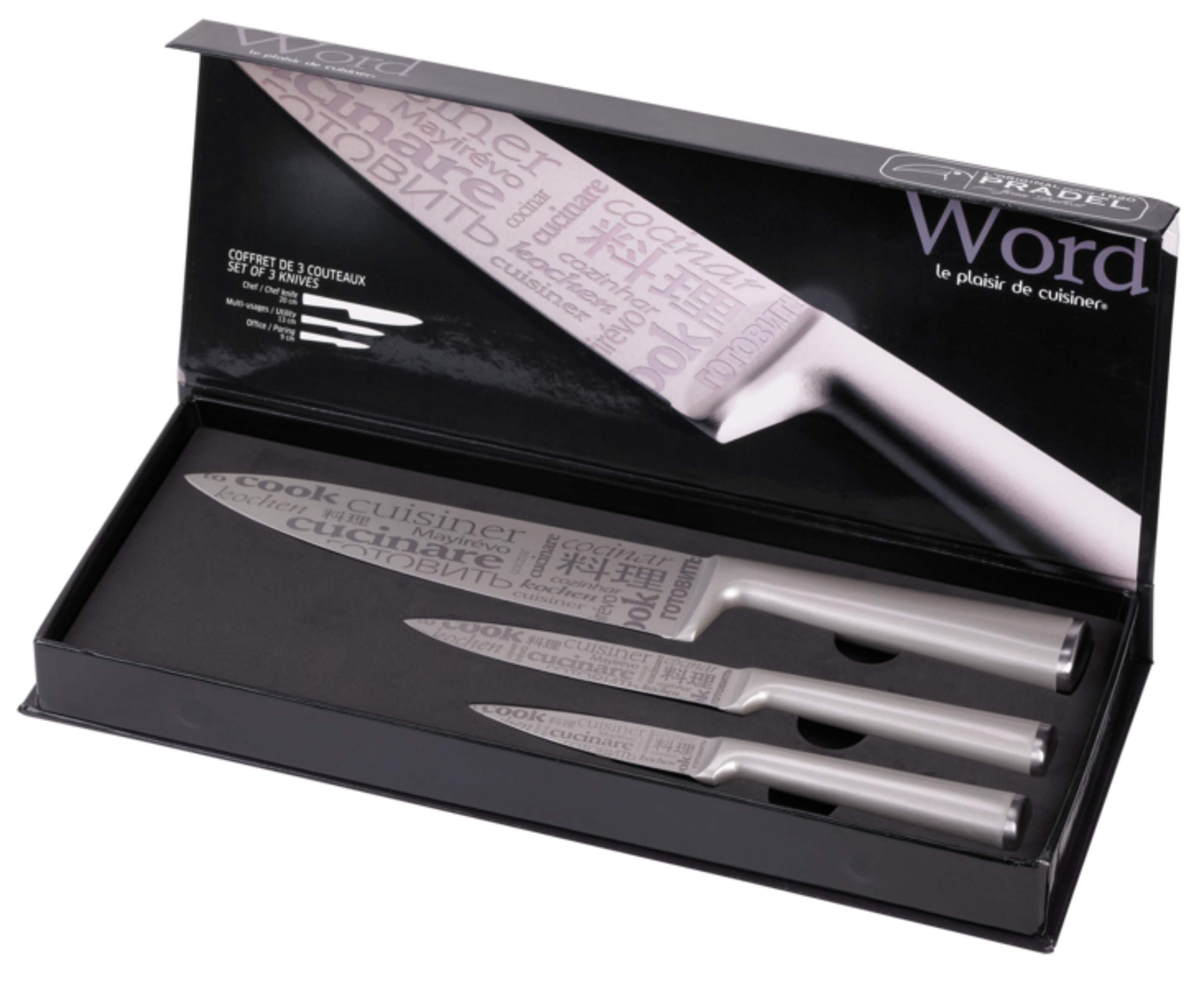 Couteaux de cuisine Jean Dubost, coffret WORD