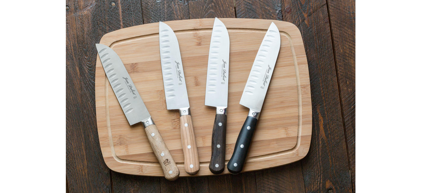 Couteau Santoku avec manche en bois d'olivier