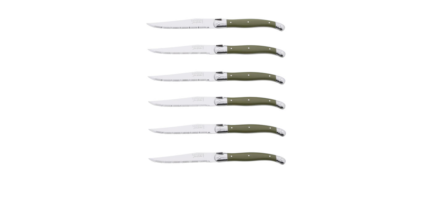 Jean Dubost New Age 6pc Steak Knives in Block Black/Copper