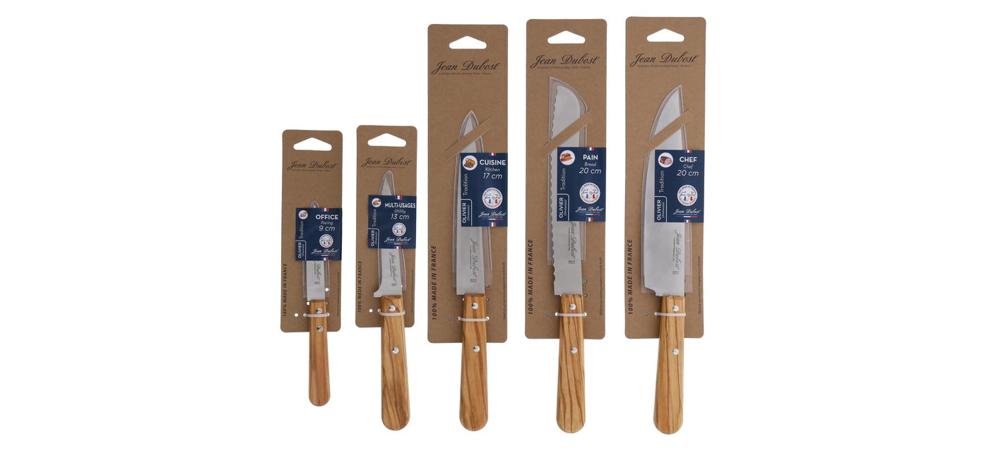 COUTEAU OFFICE - 9 CM - BOIS CÉRUSÉ - COLORIS ASSORTIS - JEAN DUBOST