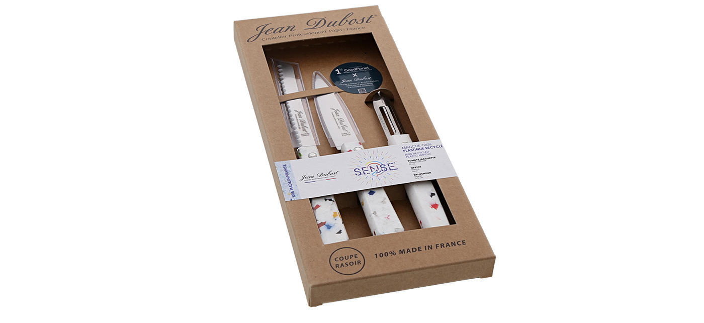 Coffret 3 couteaux de cuisine Sense Jean Dubost x Goodplanet made in France economie circulaire slider_print