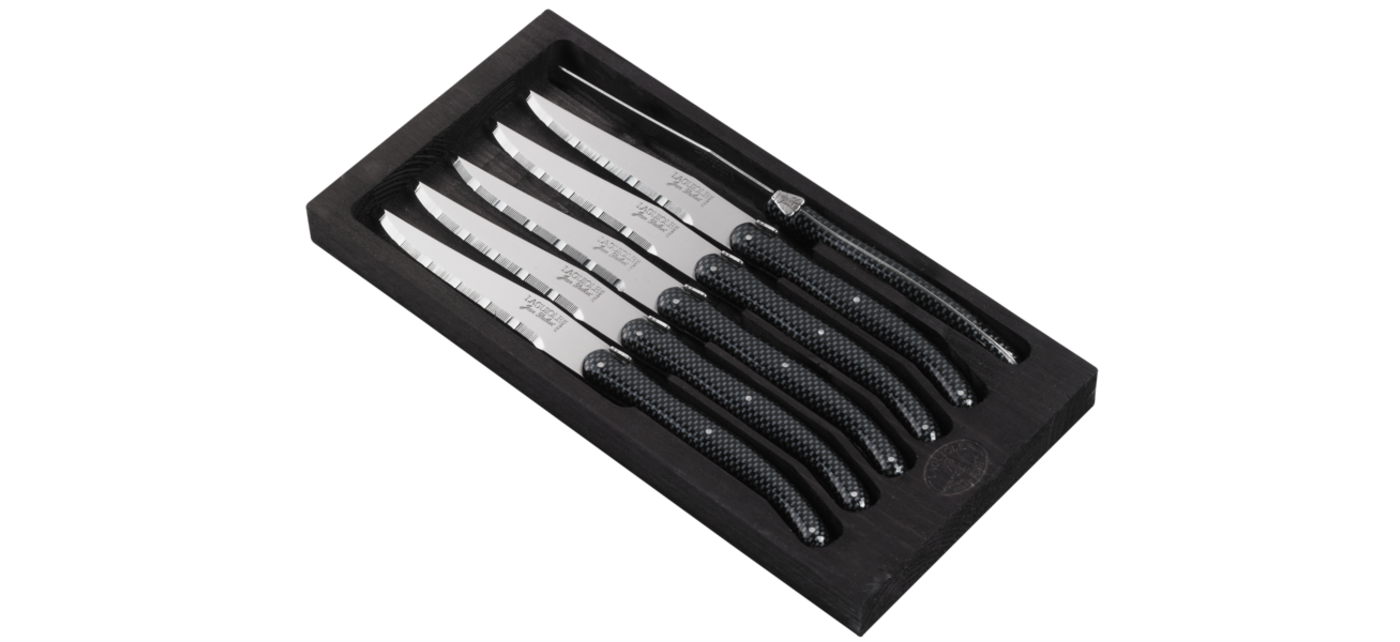 Laguiole Black ABS Steak Knife Set (Jean Dubost)