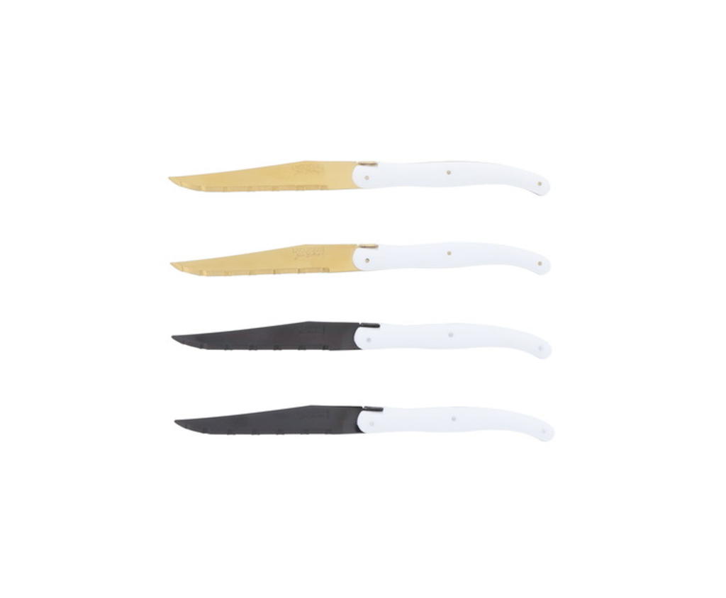 Jean Dubost New Age 4 Piece Steak Knife Set Gold