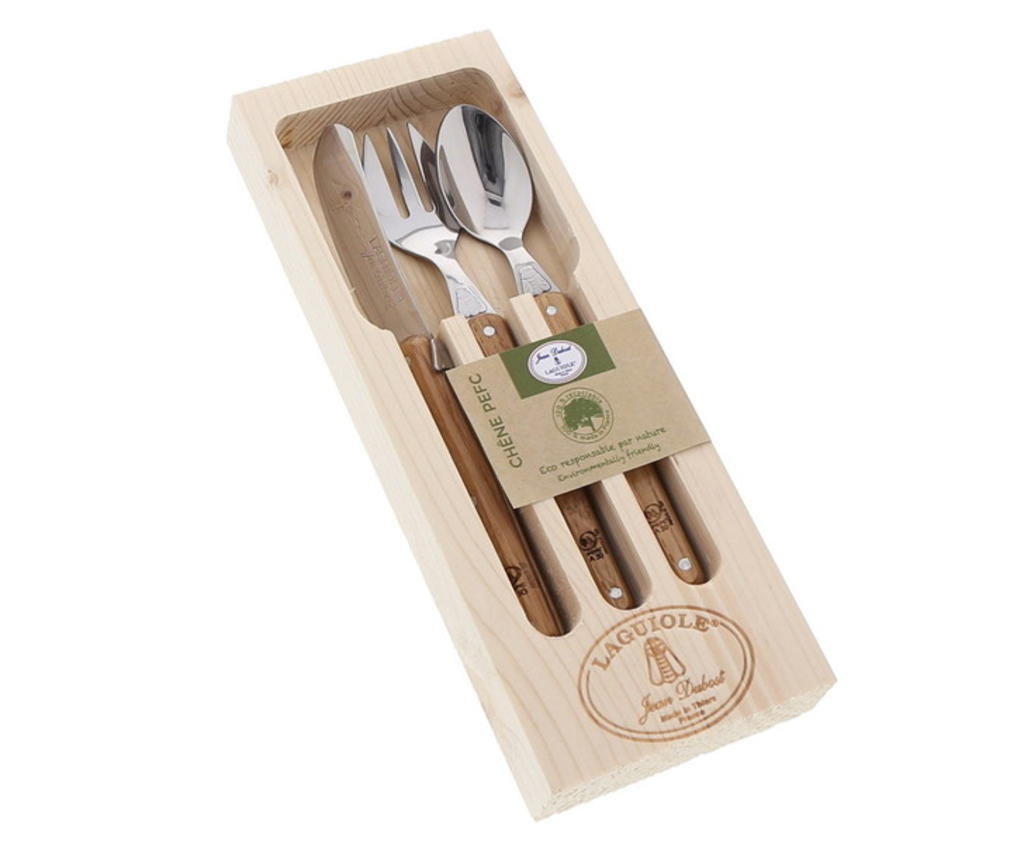 Natural Wood Box 6 Table Forks 97142 Laguiole Jean Dubost 
