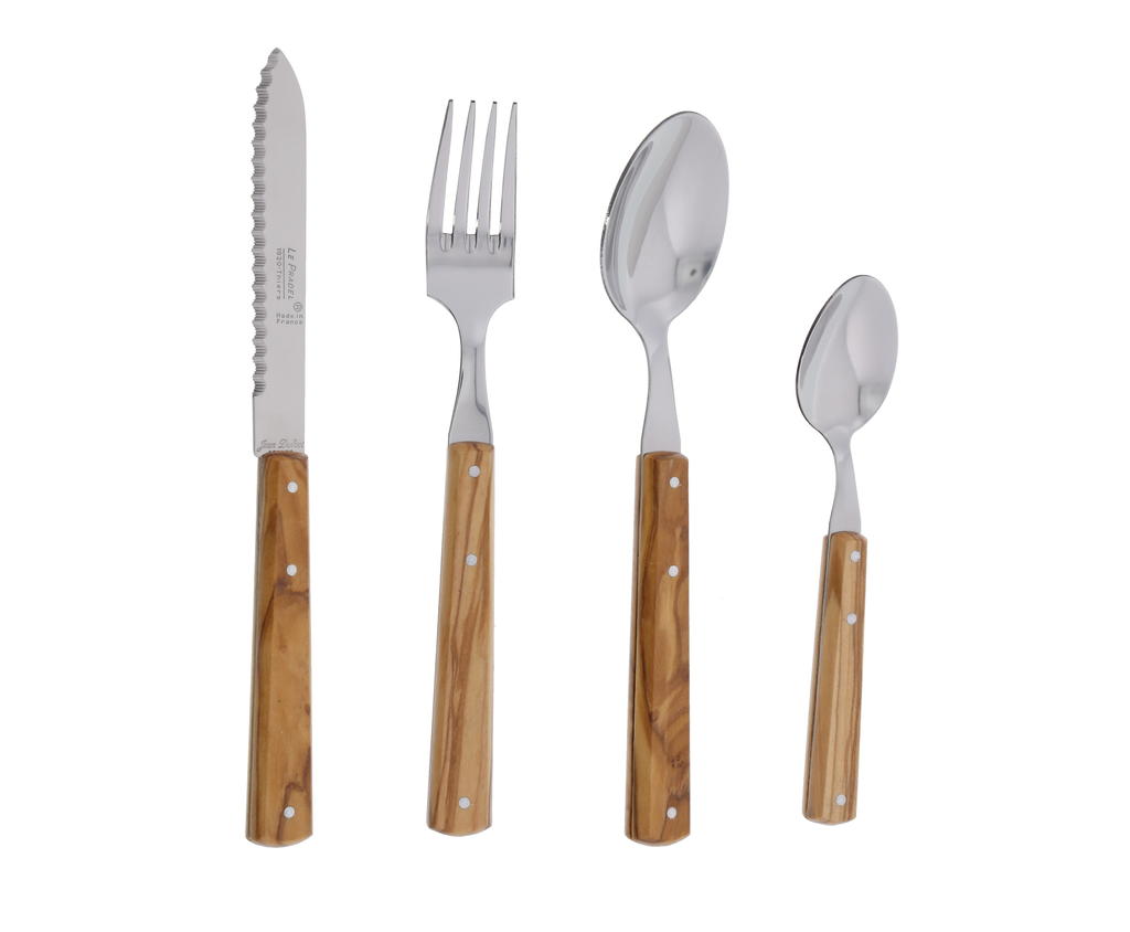 Couverts de table Jean Dubost Le Pradel 1920 manche olivier, made in France