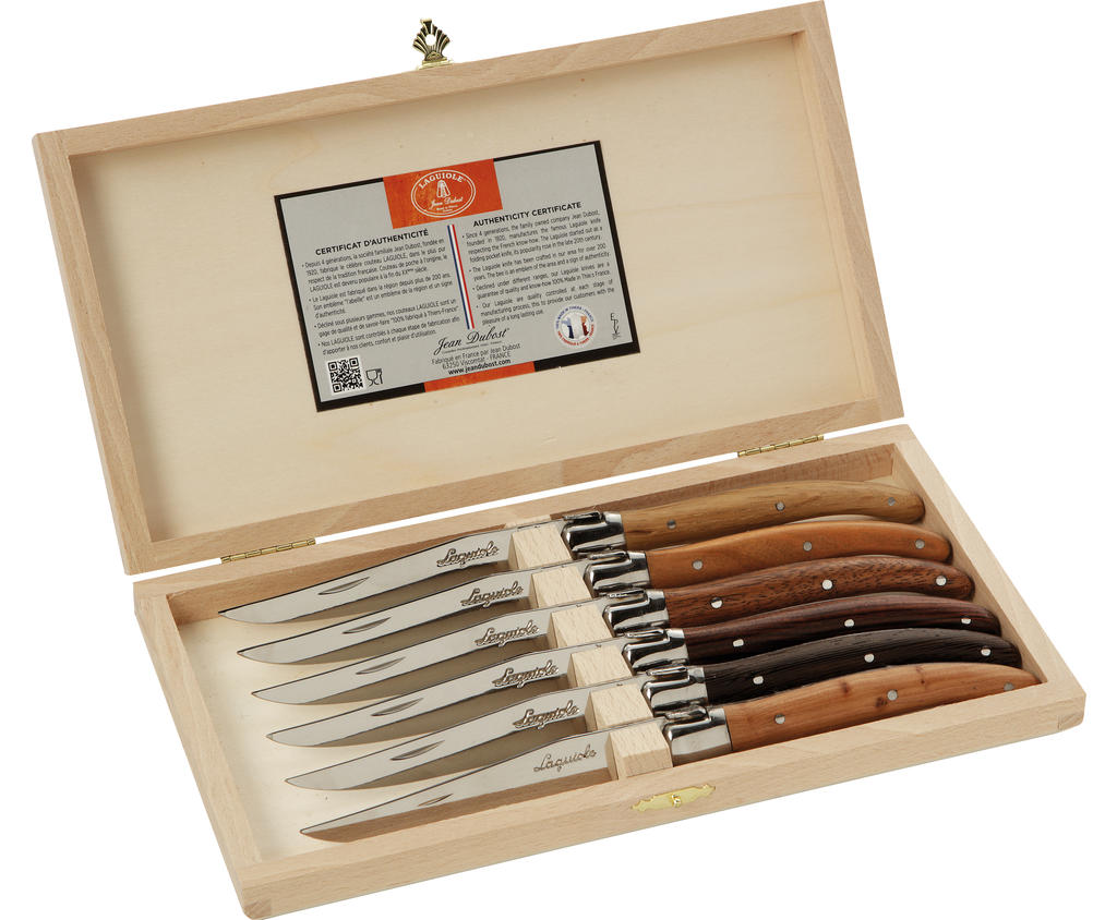 Jean Dubost Laguiole Set of 6 Tortoise Acrylic Steak Knives