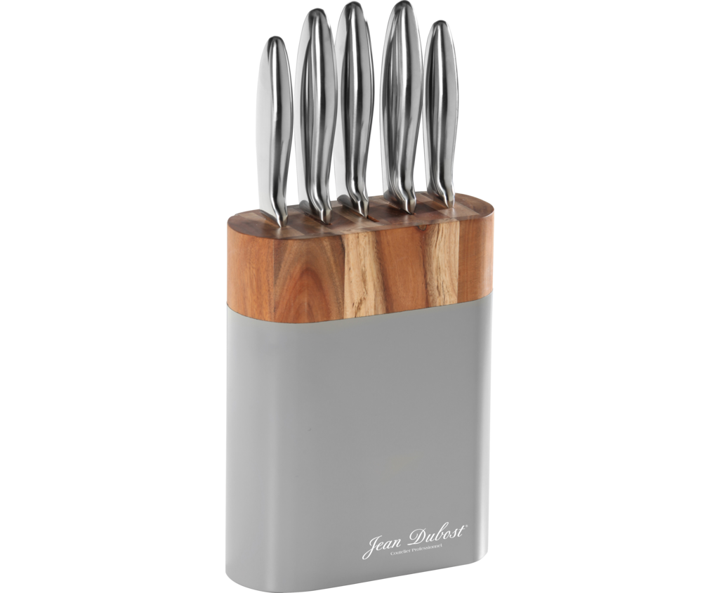 Jean Dubost 4 Piece Kitchen Knife Set on Magnetic Block