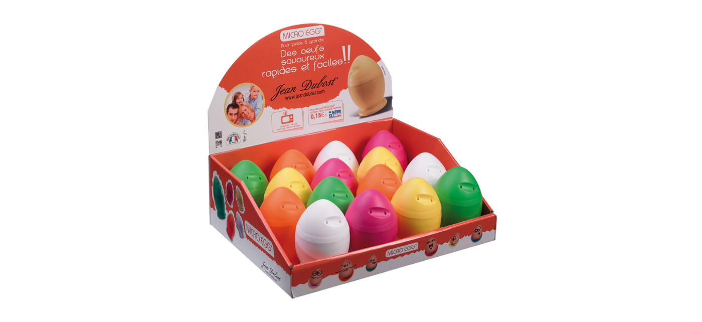 Jean Dubost merchandising display-microegg