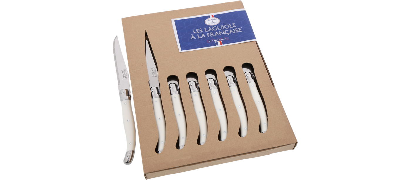 Coffret 6 couteaux steak Jean Dubost Les Laguiole à la française