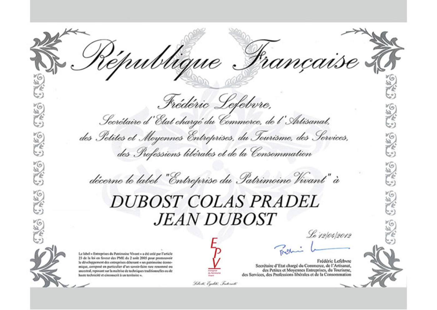 2012_Diplome_EPV_Jean_Dubost