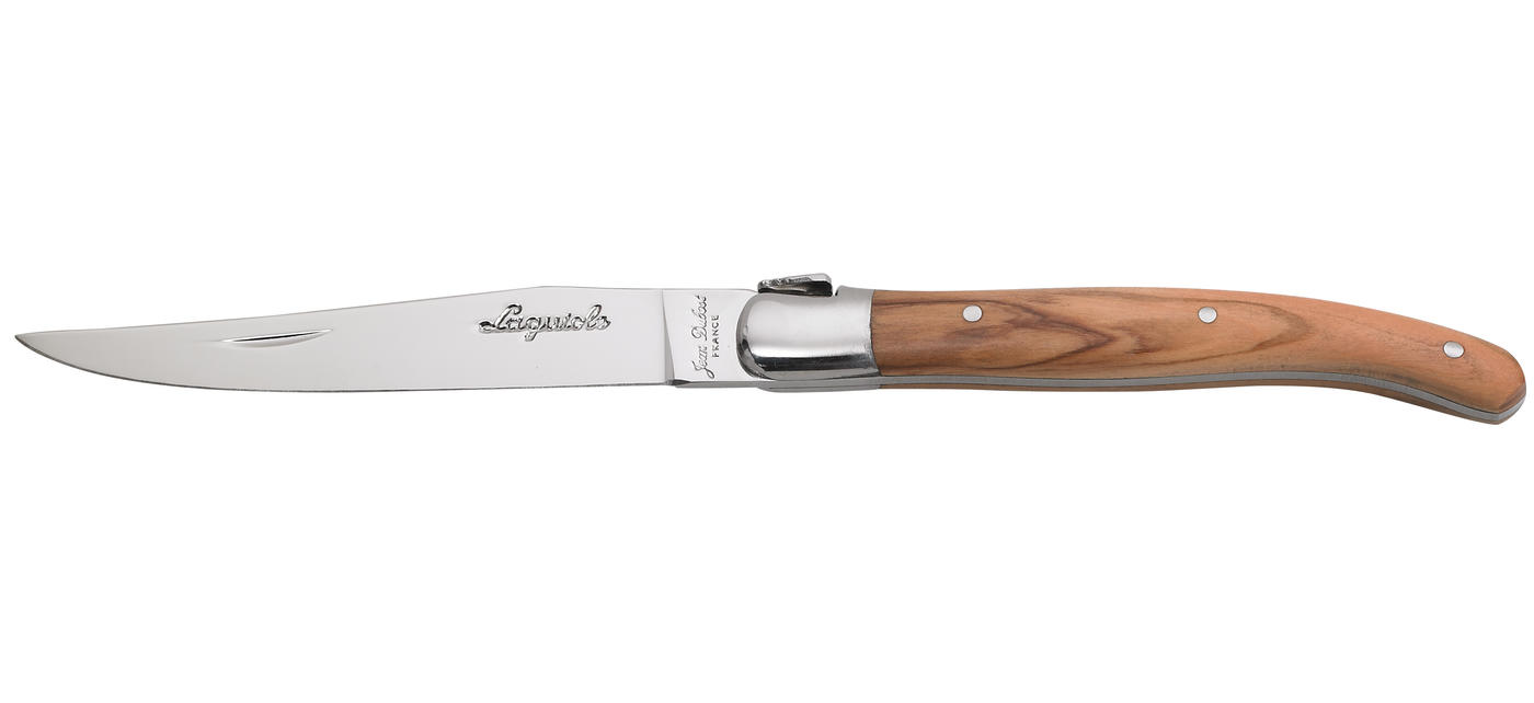 Jean Dubost 6 Steak Knives with Assorted Wood Handles